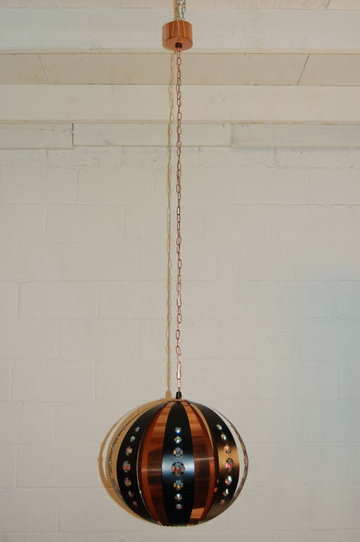Swedish Modernist Globe Pendant Chandelier by Verner Schou In Good Condition For Sale In Atlanta, GA
