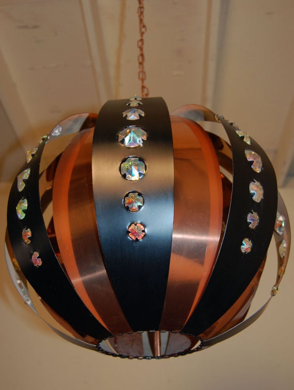 Mid-20th Century Swedish Modernist Globe Pendant Chandelier by Verner Schou For Sale