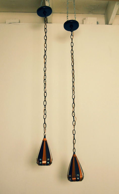 Scandinavian Modern Pair of Modernist Pendants by Werner Schou