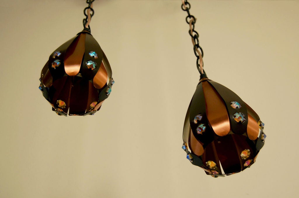 Mid-20th Century Pair of Modernist Pendants by Werner Schou