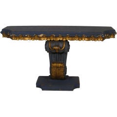 Rococco Style Blue & Parcel Gilt Console