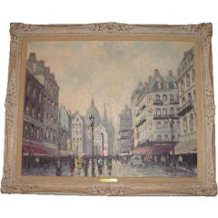 Impressionistic PARIS Street Scene by BRISSON o/c Framed