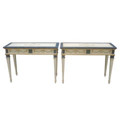 Pair of Painted Italian Neoclassical Style Consoles