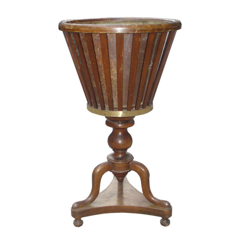 Mahogany  Champagne Bucket  or Planter on Stand For Sale