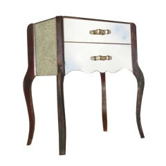 Mirrored Modern Two Drawer Night Stand