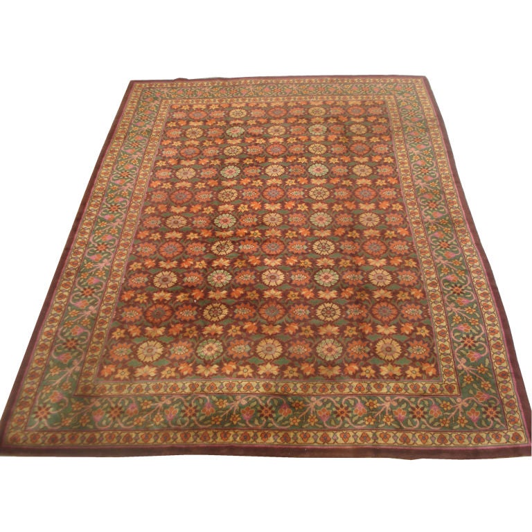 Flat Weave Palatial Antique Rug - Signed For Sale