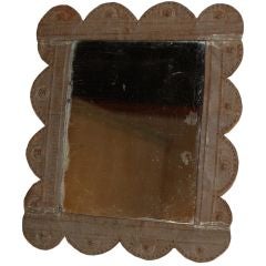 Early 20th Century Punched Tin Framed Mirror