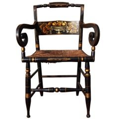 Mid 19th Century Paint Decorated Arm Chair
