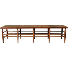 Early 19th Century American Rush Seat Bench