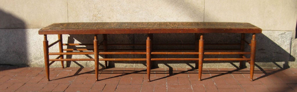 Early 19th Century American Rush Seat Bench