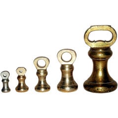 Set of 5 Early 19th Century Brass Weights