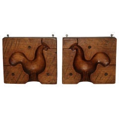 Carved Wood Rooster Mold