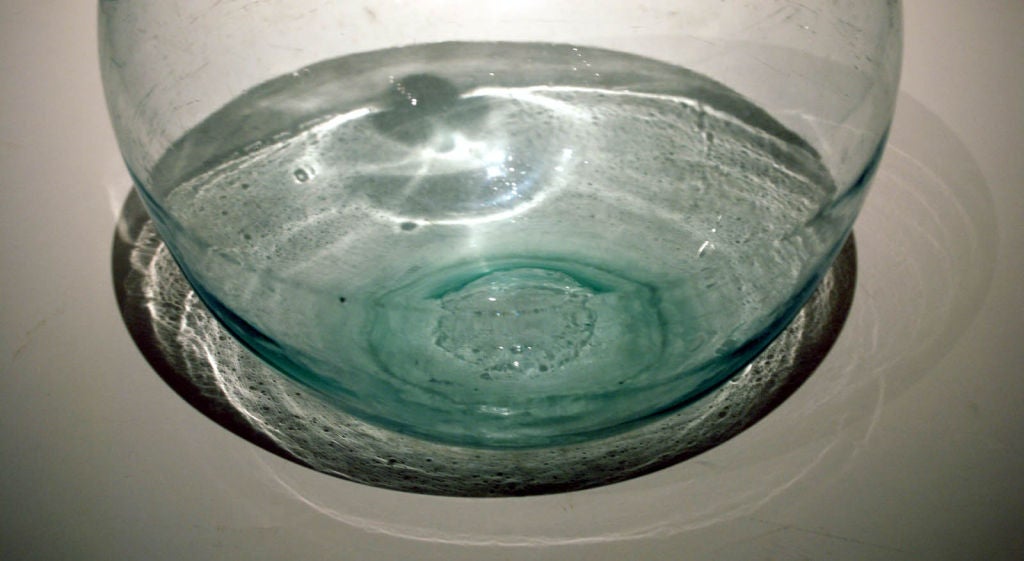 Large Aquamarine Blown Glass Demijohn 2
