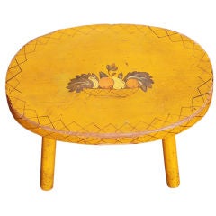 Antique American Paint Decorated Footstool, circa 1850