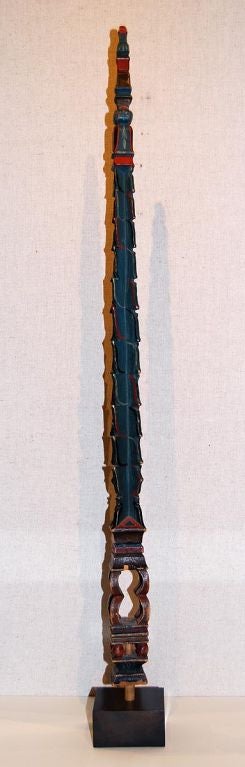 Swedish Folk Art, Two Carved Distaffs