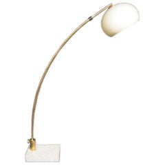 A Brass and Marble Arched Floor Lamp