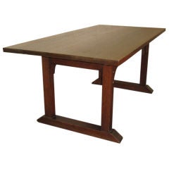 A Mission Oak, Arts and Crafts Directors Table by Chas Stickley