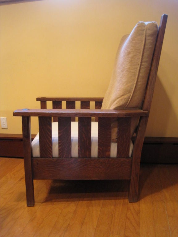 Joinery A Mission Oak, Arts and Crafts Lounge Chair by Gustav Stickley