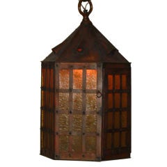 A Arts & Crafts, Mission Period Copper Hanging Light Fixture