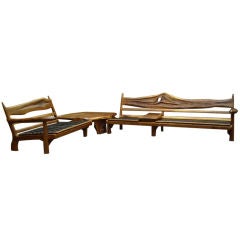 Carved Sofa, Loveseat and Coffee Table by Phillip Lloyd Powell