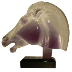 Lucite Horse Head Sculpture