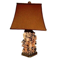 Hand Carved Soapstone Base Table Lamp