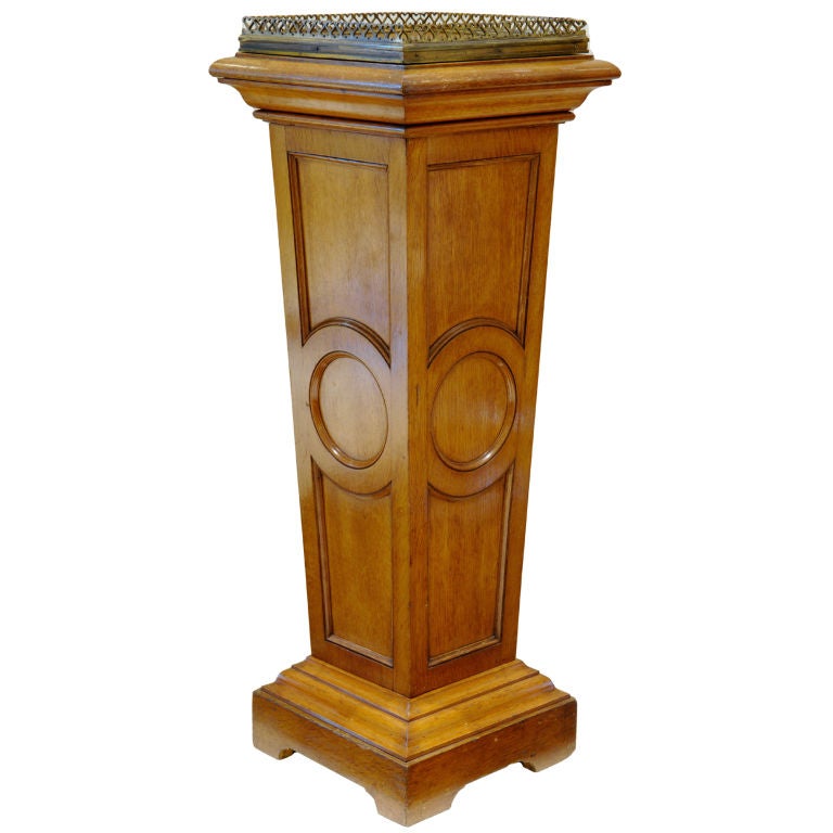 A Pair Of Victorian Oak And Brass-mounted Pedestals For Sale