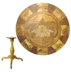 French Straw-work And Grain Painted Center Table