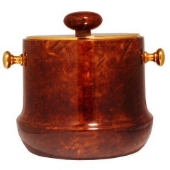 Aldo Tura Parchment (goatskin) And Lacquered Ice Bucket
