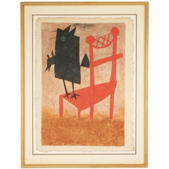 Teodulo Romulo ( 1943-): Bird on chair Mexico 1981
