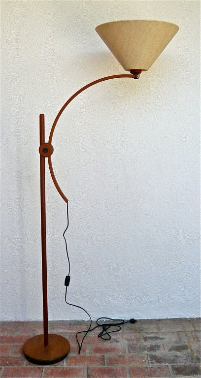 Mid-20th Century Adjustable Scandinavian Teak Floor Lamp
