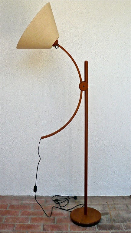 Adjustable Scandinavian Teak Floor Lamp 1