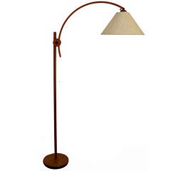 Adjustable Scandinavian Teak Floor Lamp