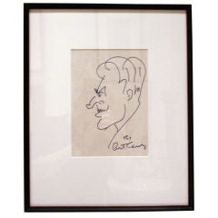 Original Drawing and Self Portrait by Art Carney