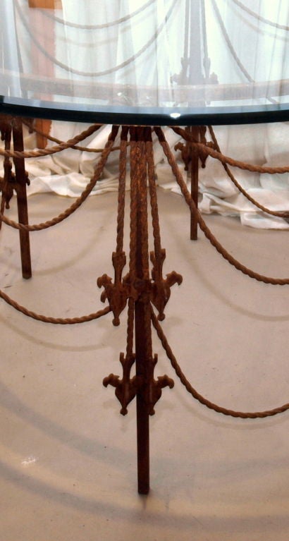 20th Century Vintage Wrought Iron Circular Table For Sale