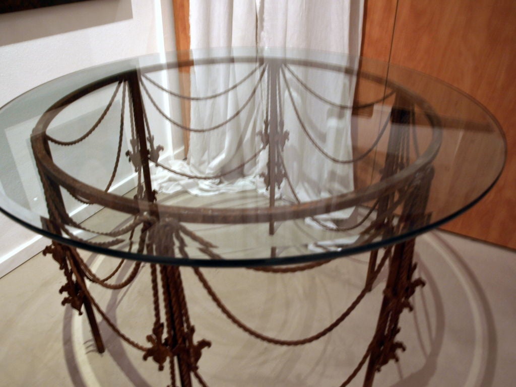 Vintage Wrought Iron Circular Table For Sale 3