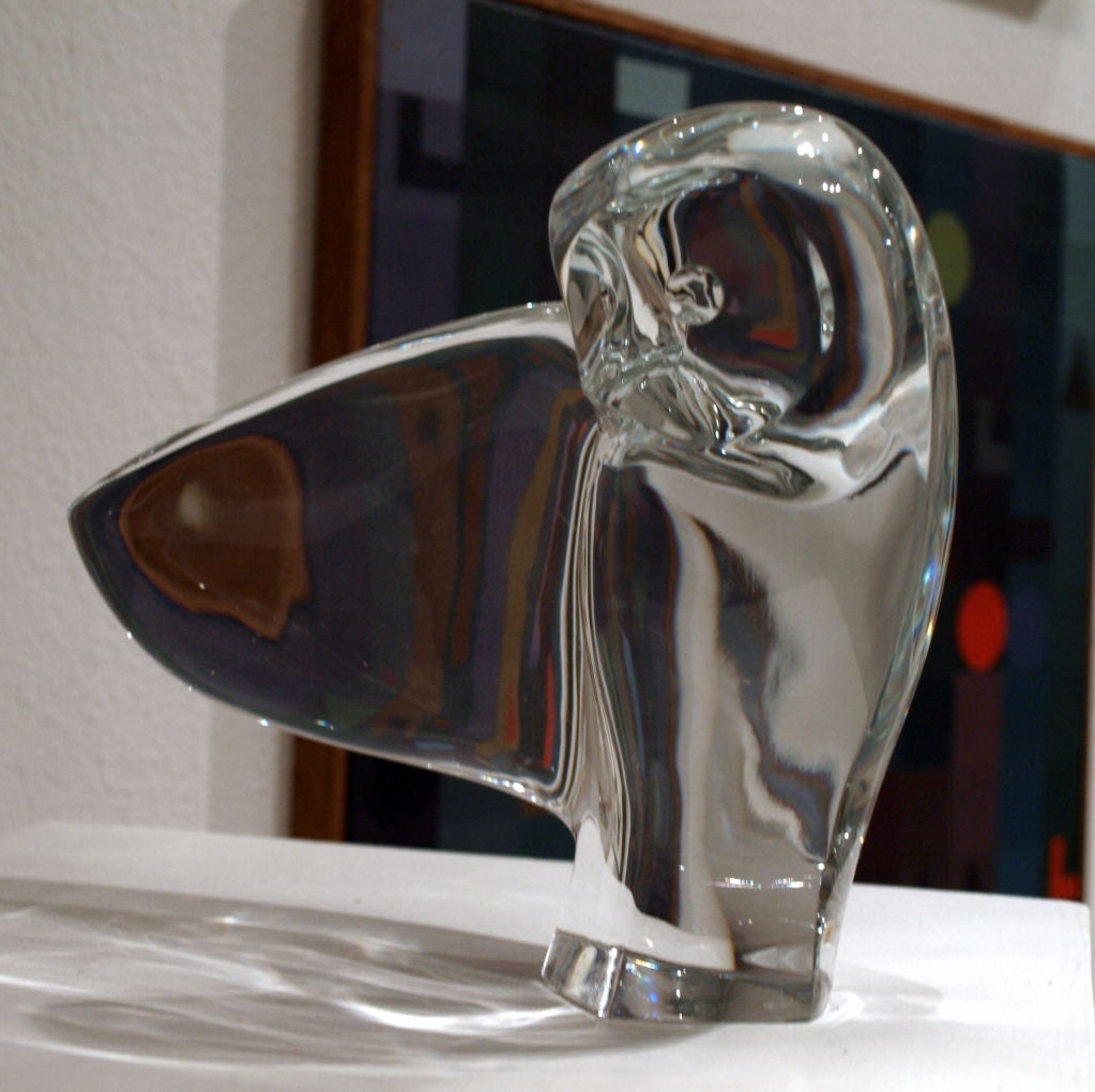 Baccarat Crystal Owl designed by Robert Rigot 1