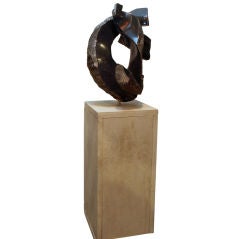 Large Impressive Black Belgium Abstract Marble Sculpture
