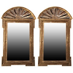 Antique Pair of Gold Leafed Mirrors from Spain