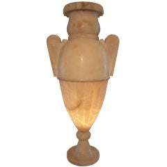 French Art Nouveau Period Alabaster Lamp