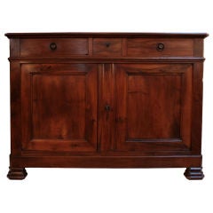 French Antique Solid Walnut Louis Philippe Buffet