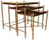 French Vintage Brass Nesting Tables