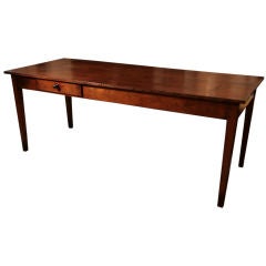 Antique French Solid Cherry Wood Farm Table