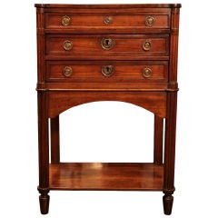 French Antique Louis XVI Walnut Side Table