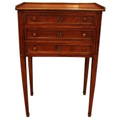 French Louis XVI Solid Walnut Side Table