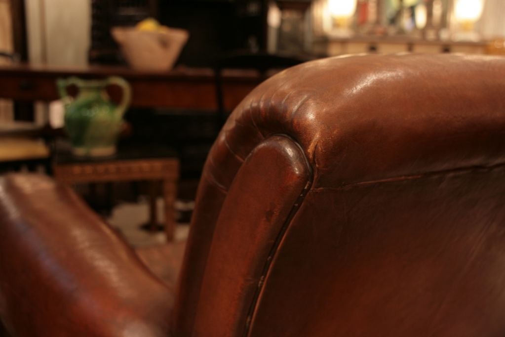 French Art Deco Period Leather Club Chair 1