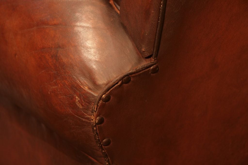 French Art Deco Period Leather Club Chair 2