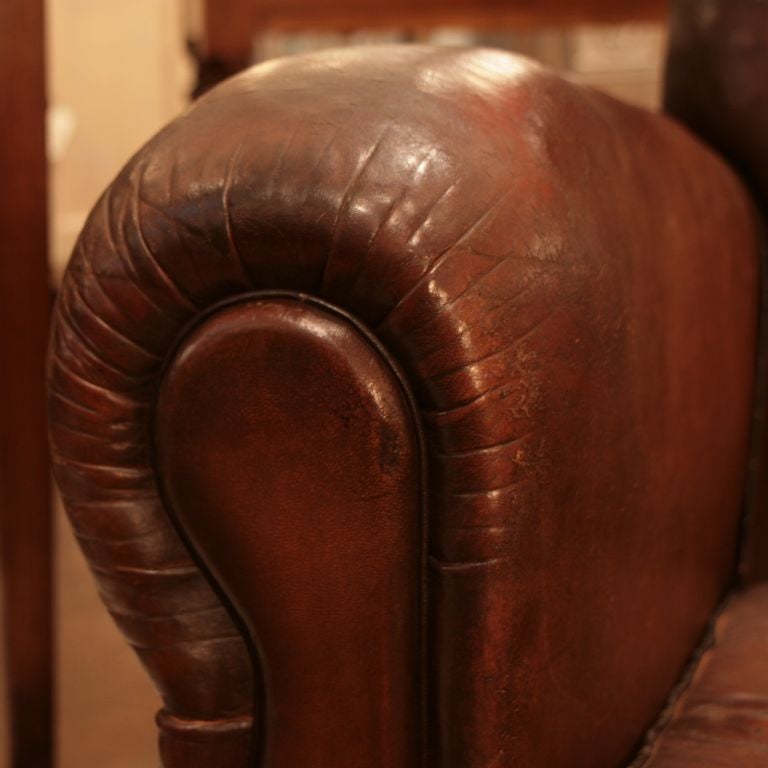 French Art Deco Period Leather Club Chair 4