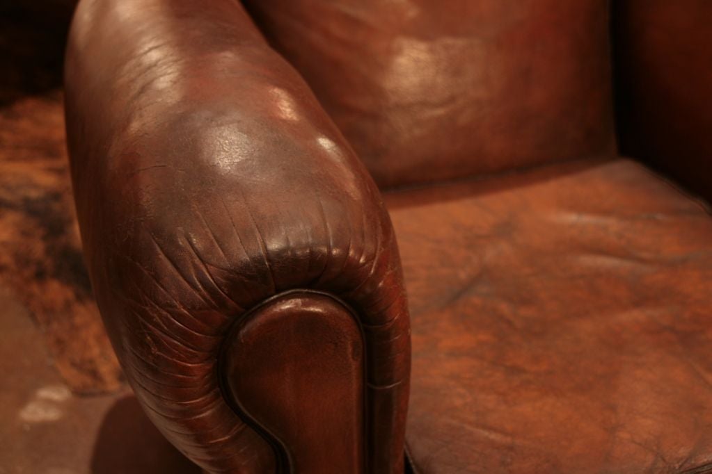 French Art Deco Period Leather Club Chair 5