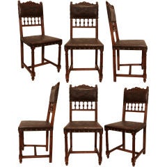 Set of Six French Napoleon III Dining Chairs